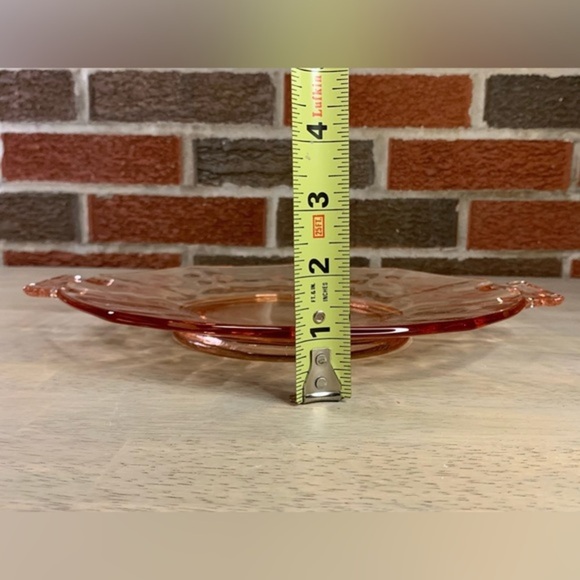 Vintage Pink Depression Octagon‎ Etched Serving Plate - Picture 3 of 7